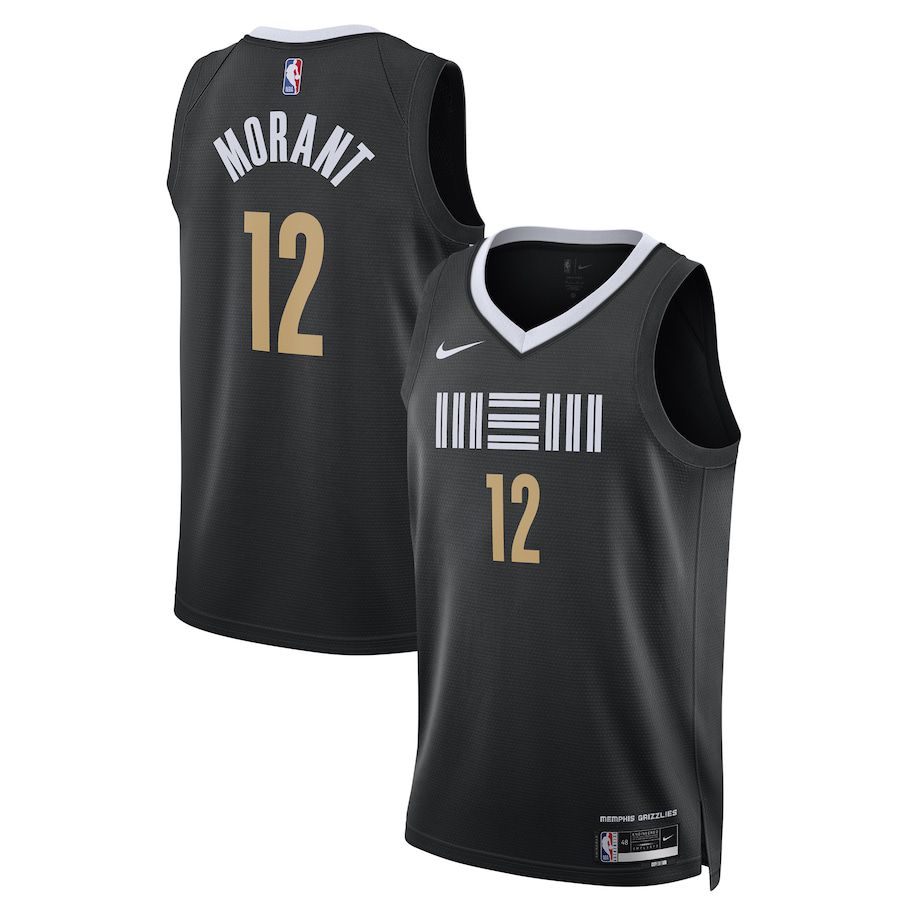 Men Memphis Grizzlies #12 Ja Morant Nike Black City Edition 2023-24 Swingman NBA Jersey